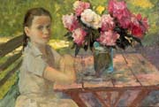 girl with peonies